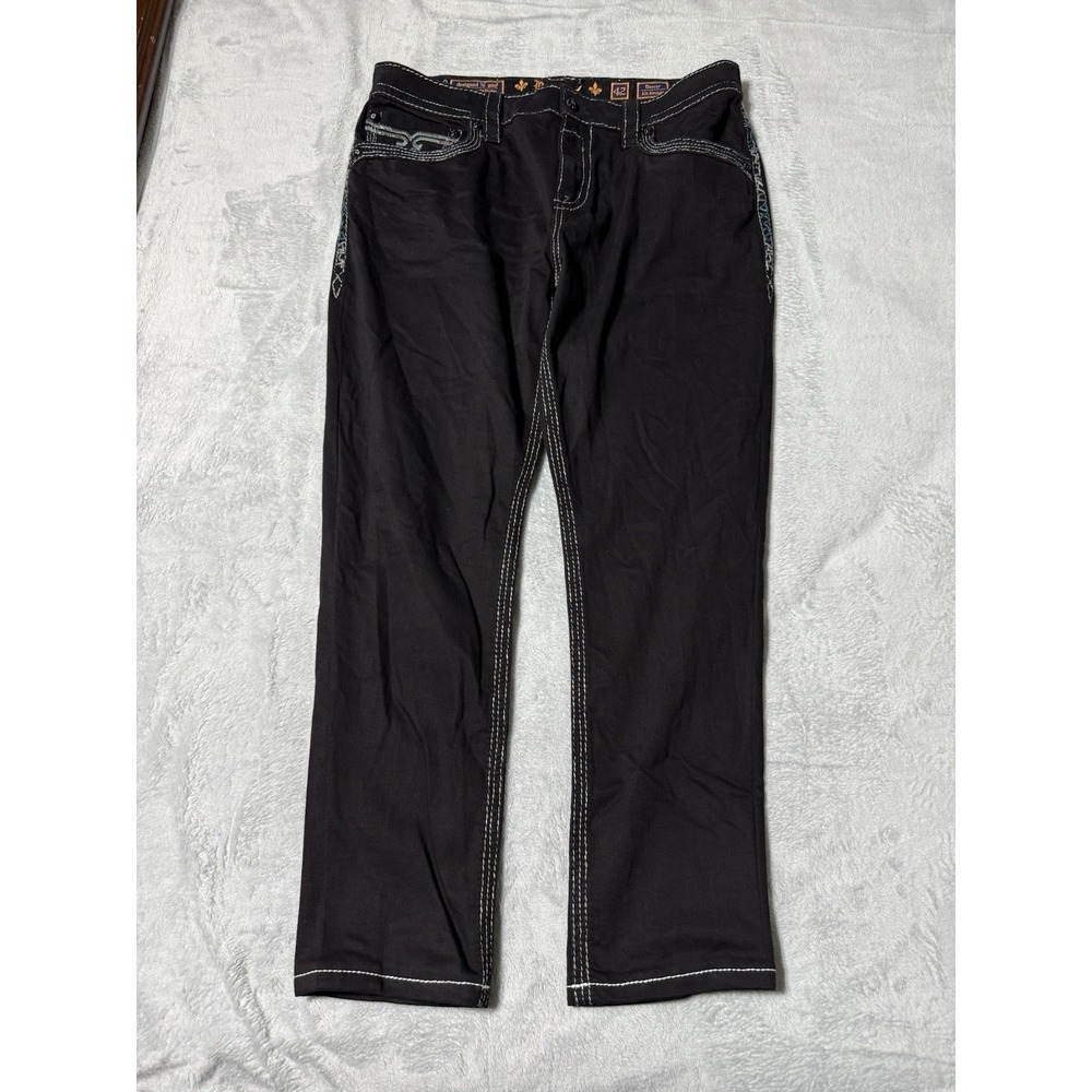 Rock Revival Denver Men's‎ 39x31 Black Alt Straight Jeans